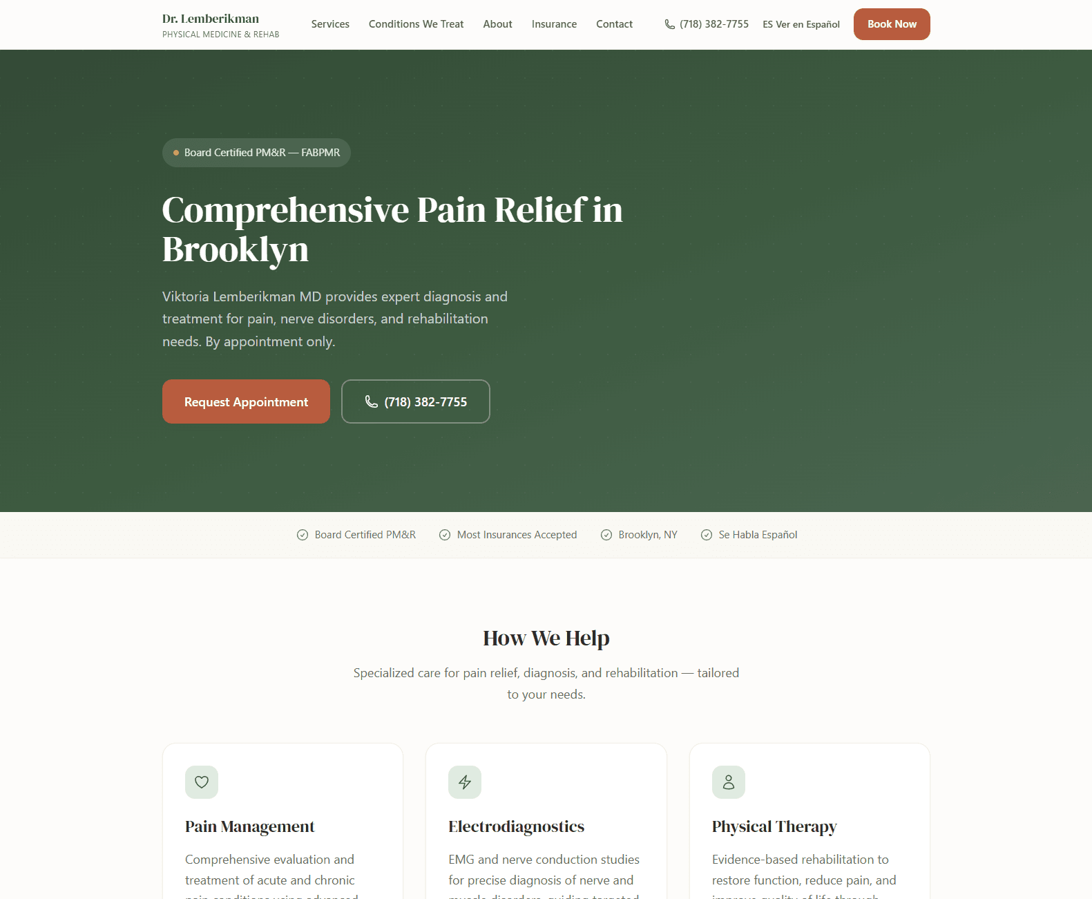 Medical Practice Website for Dr. Lemberikman